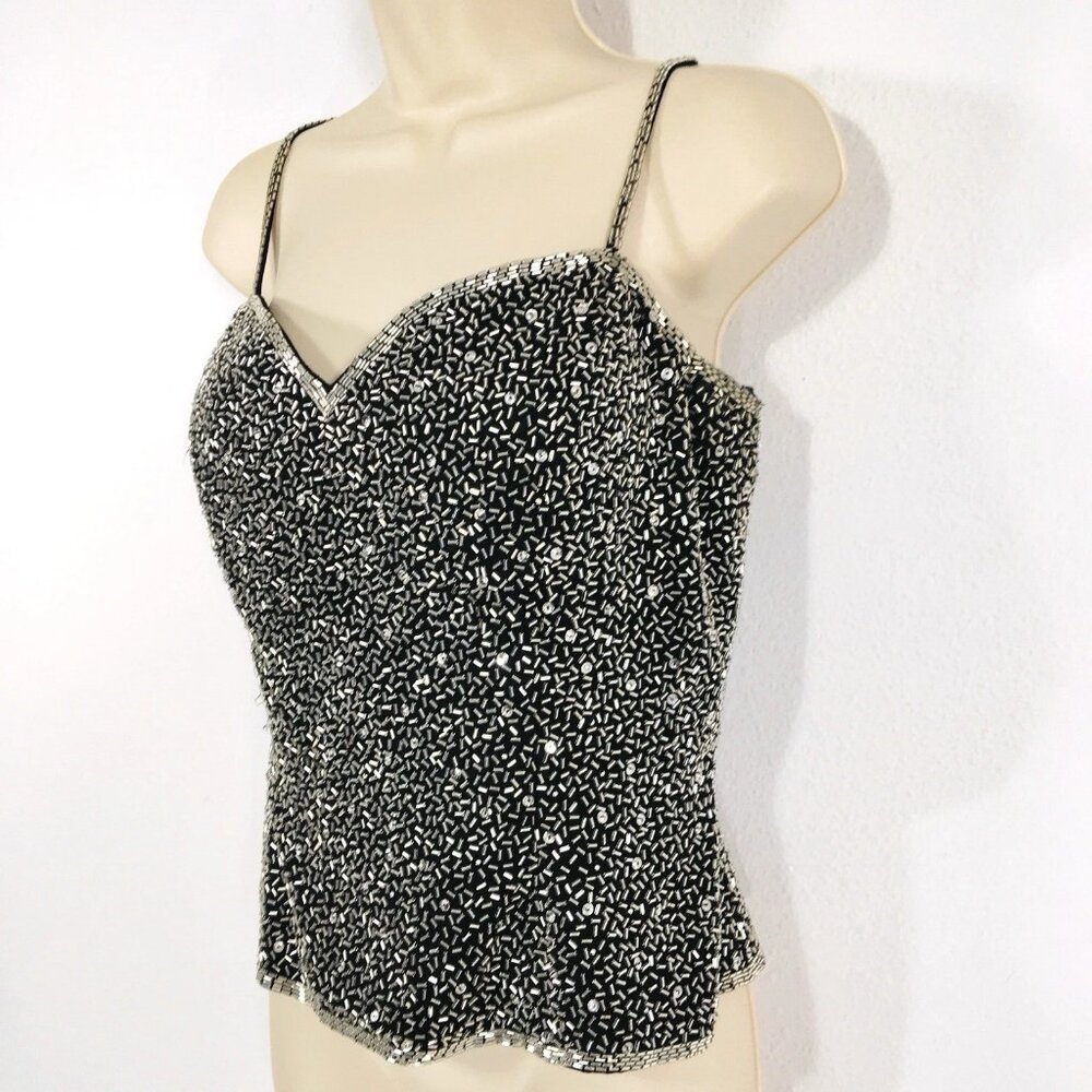Vtg Beaded Tiffany Designs Bustier Top Sz 16(L )Lined With Shaping Sparkly Fairy